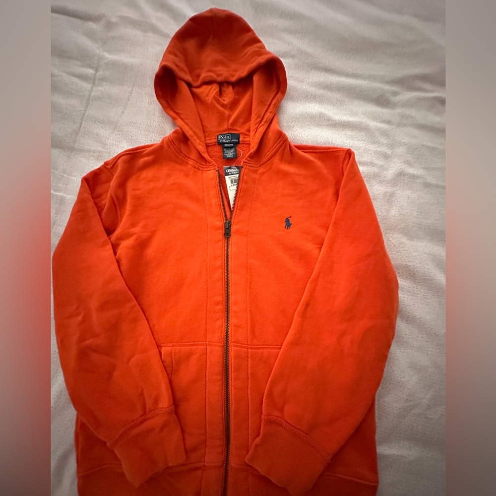 Ralph Lauren Vibrant Orange Zip-Up Hoodie